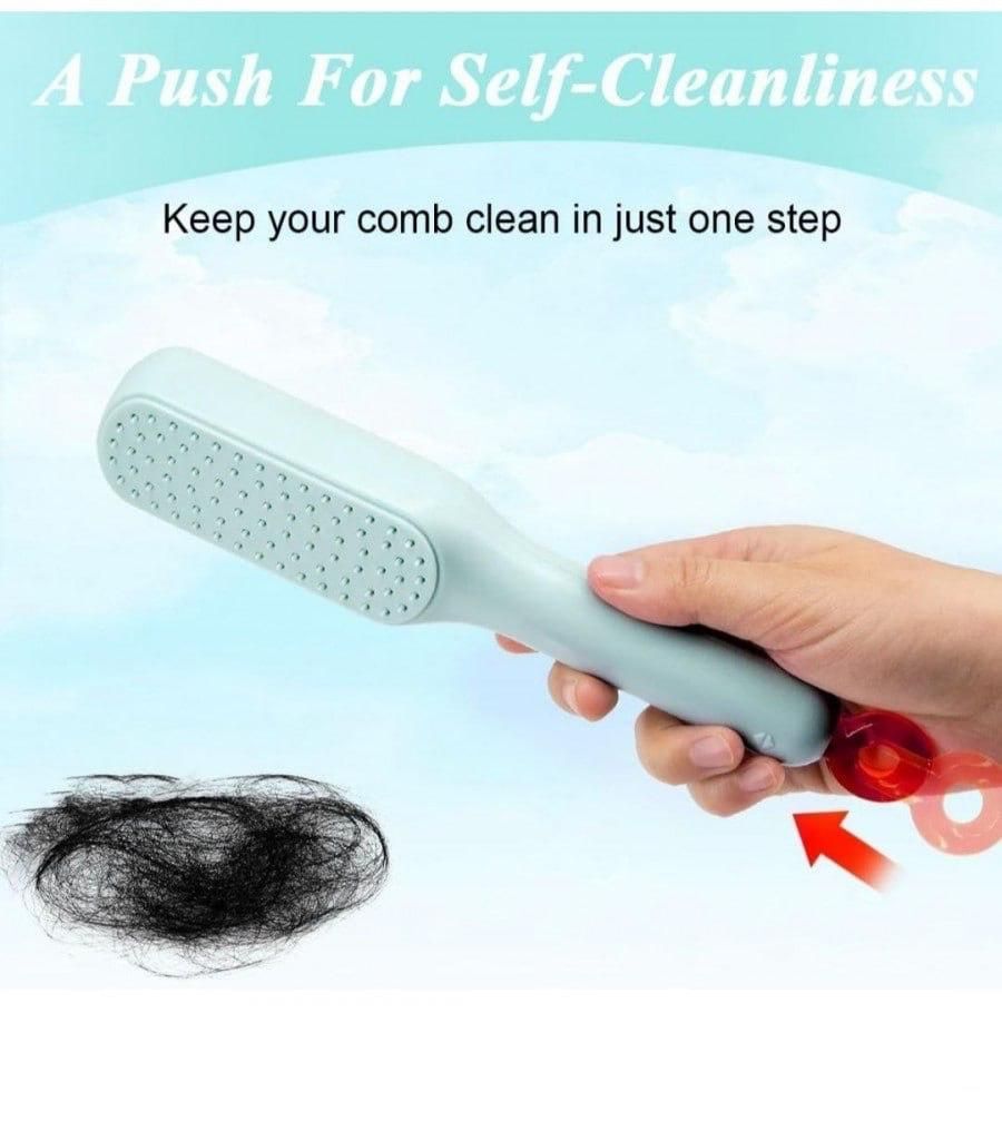 Anti-Static Self-Cleaning Massage Comb | Clear Cart