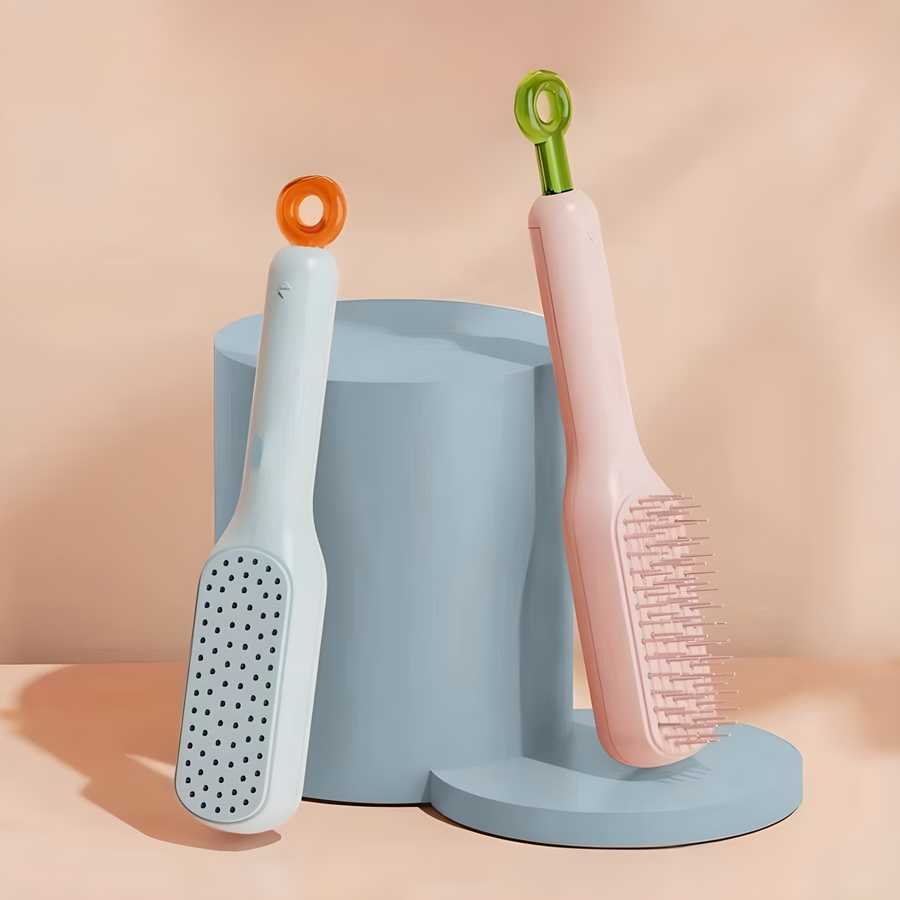 Anti-Static Self-Cleaning Massage Comb | Clear Cart