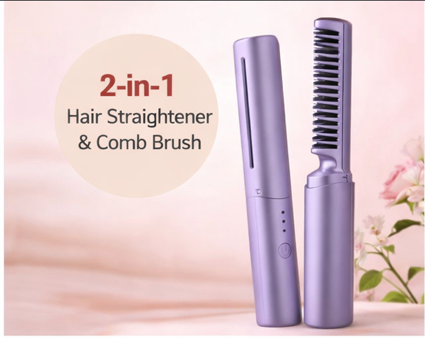 Cordless Mini Hair Straightener Comb | Clear Cart
